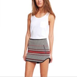 rag & bone New York Striped Mini Skirt Black White Red Size 2